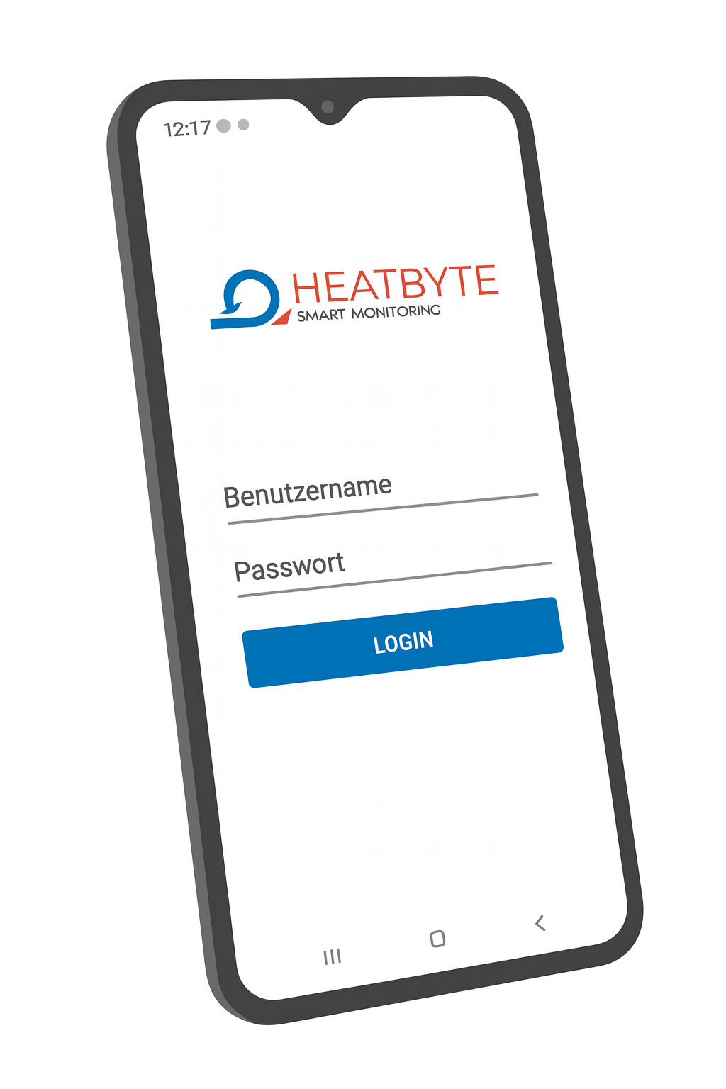 Smartphone mit heatbyte-Logo